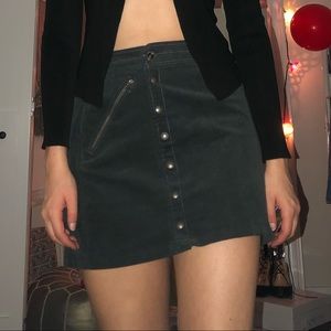 Dark teal button up skirt